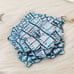 Brahmin Arctic Blue magnolia flower charm tassel keychain NWT