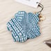 Brahmin Arctic Blue magnolia flower charm tassel keychain NWT