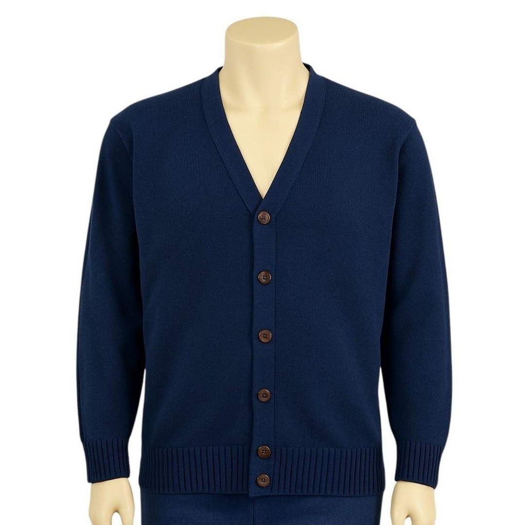L.L. Bean Men’s XXL Tall Navy Cotton Cardigan Sweater – Mr. Rogers Kurt Cobain