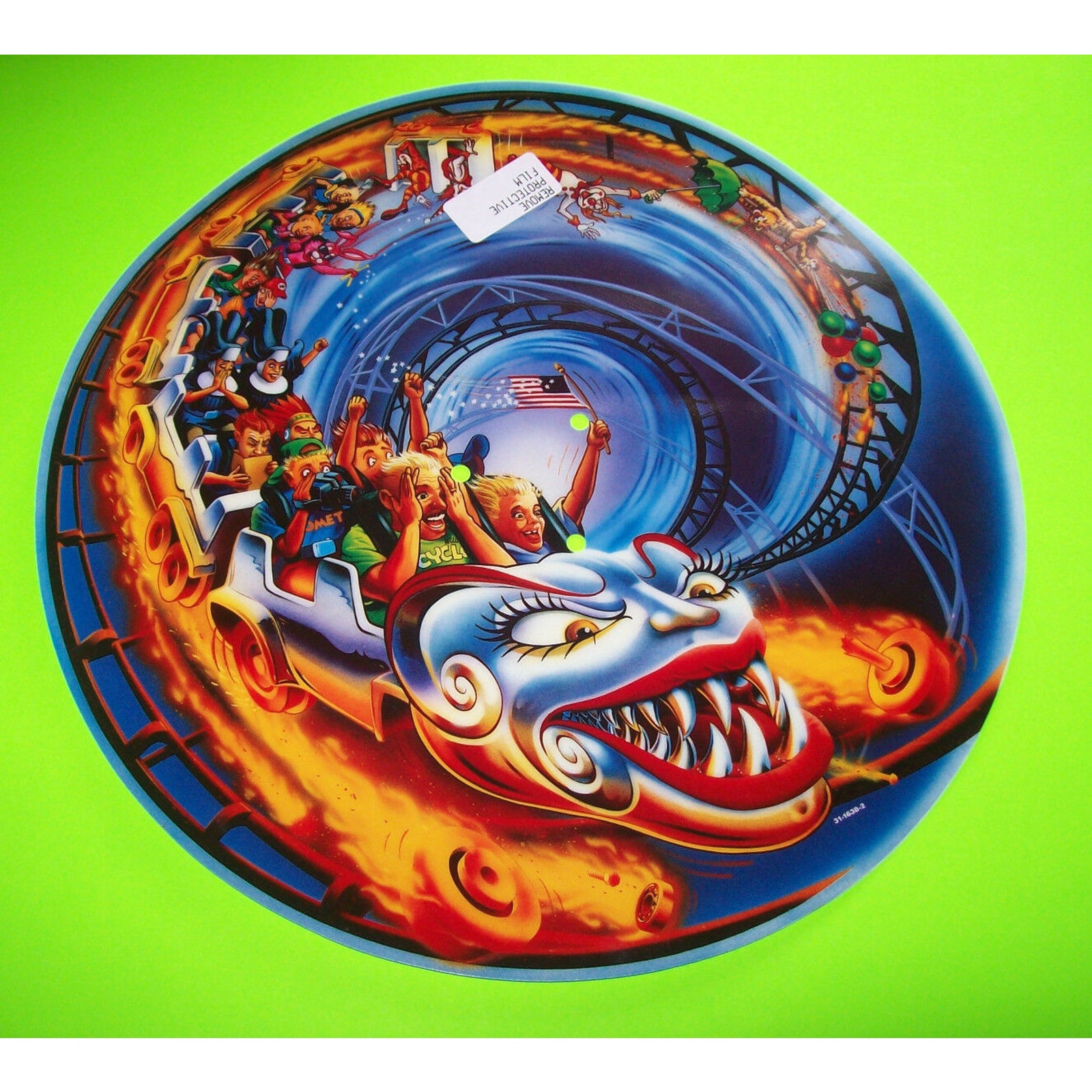 Hurricane Inner Round Translite Animation Art Sheet Original NOS Rollercoaster