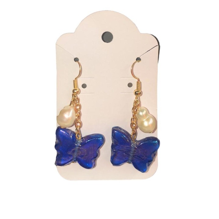 blue butterfly earrings