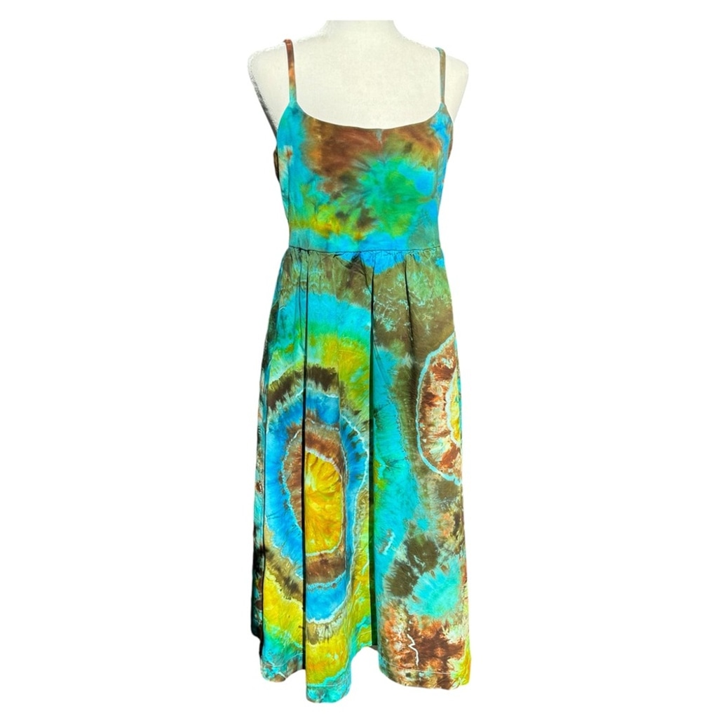 Handmade Ice Dyed Geode Midi Dress