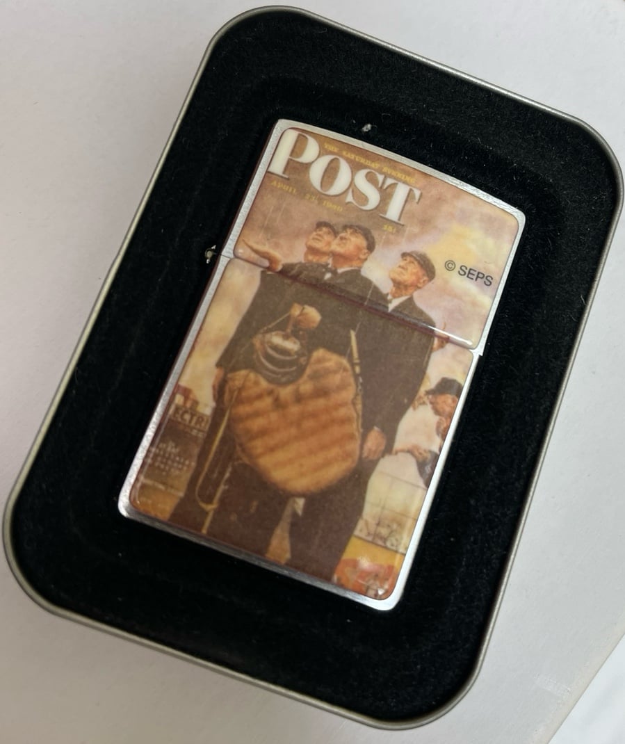 Vintage 2002 Post “Bottom Of The 6th” Chrome Zippo Lighter