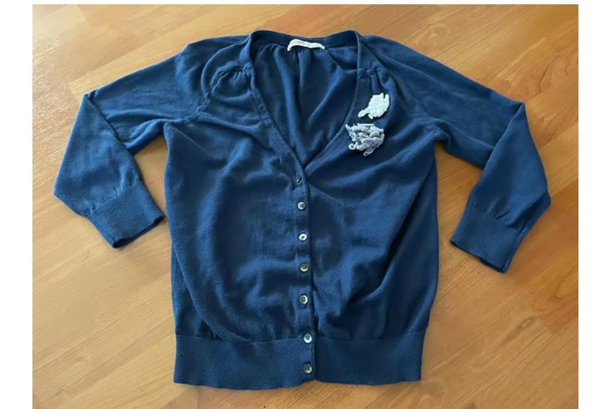 Women's Old Navy cardigan 3/4 sleeve sweater navy blue size Small button-down