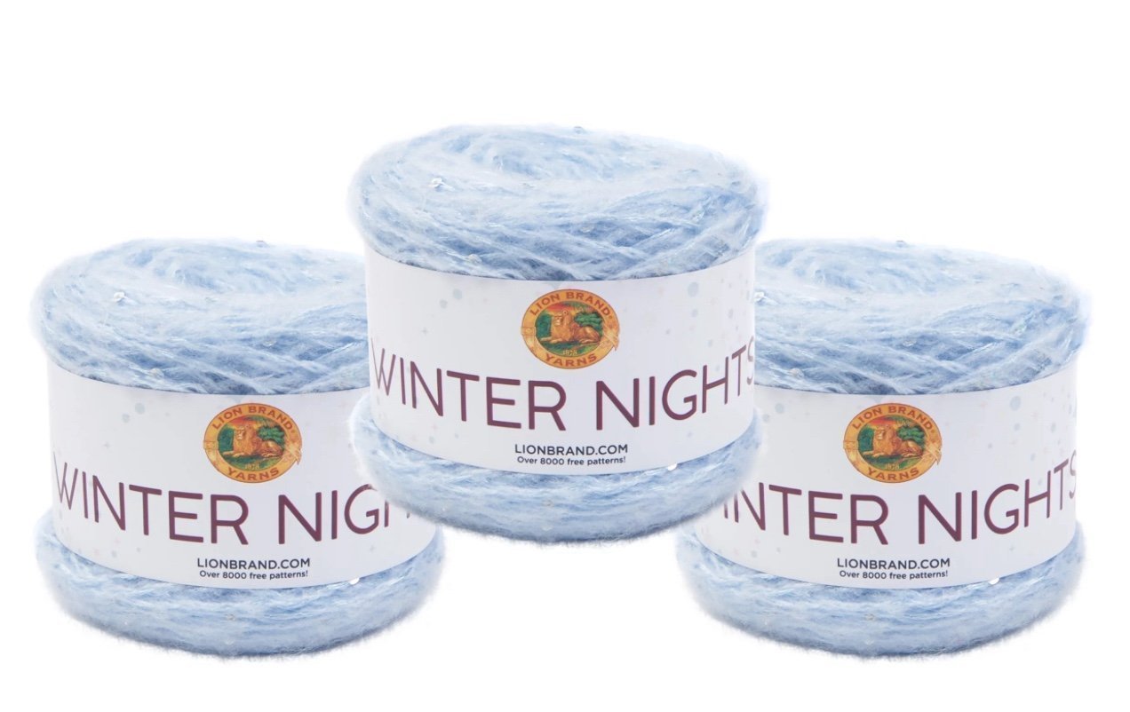 Lion Brand YARN WINTER NIGHTS BLUETIFUL lot of 6