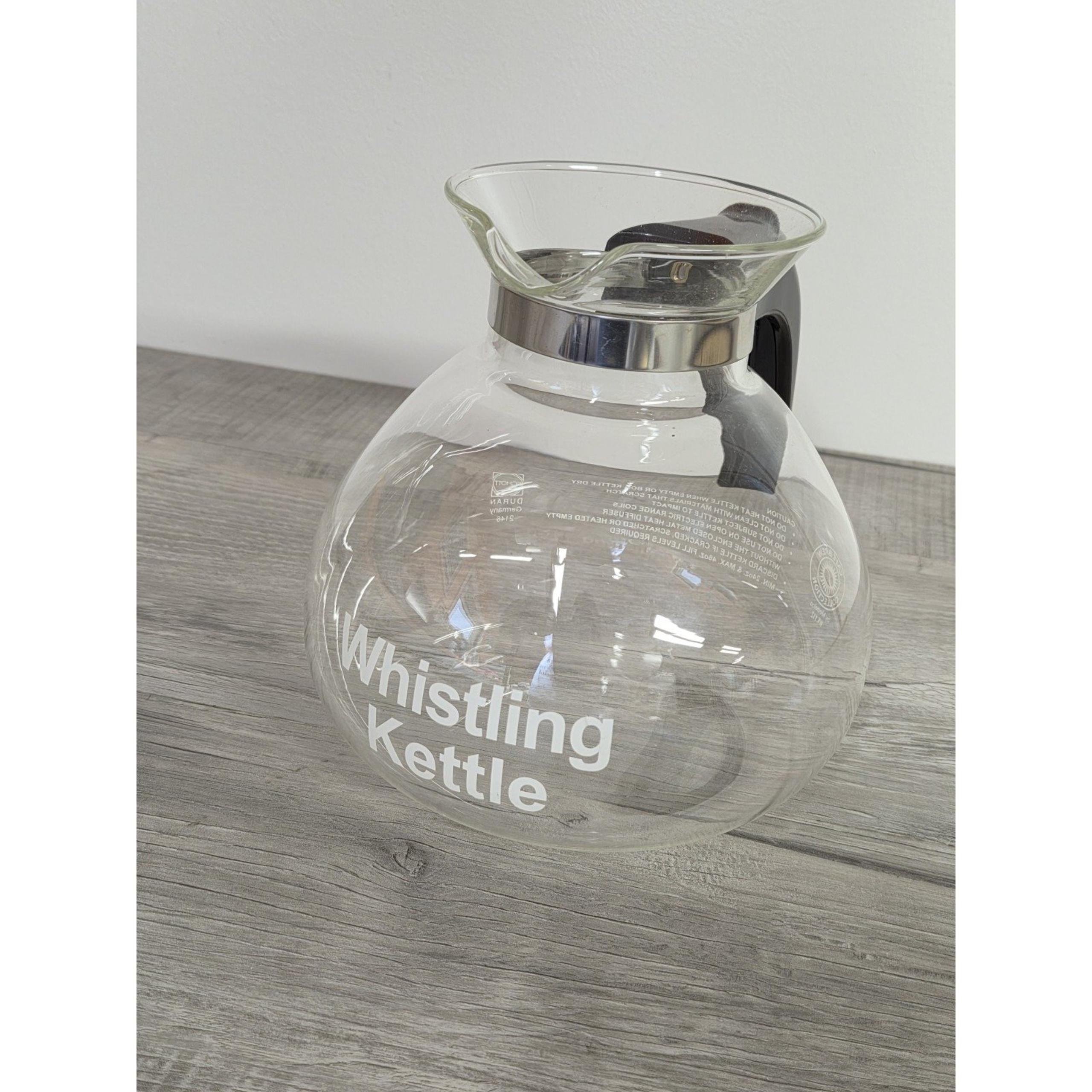 Whistling Tea Kettle 12 Cup Medelco Cafe Brew Glass Stove Top 24 oz No Lid