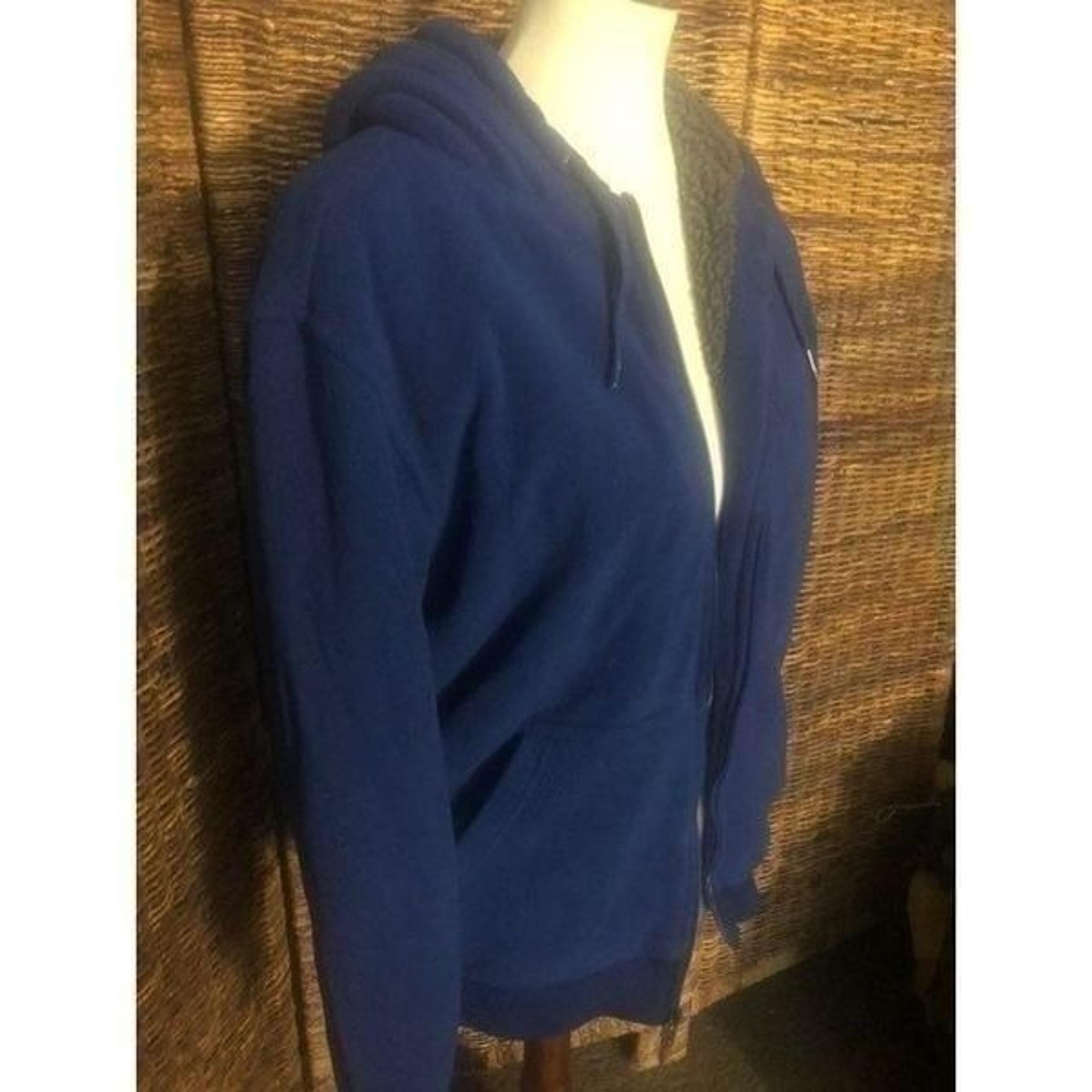 Mossimo Blue and Gray Faux Sherpa Full Zip Hoodie Size Medium
