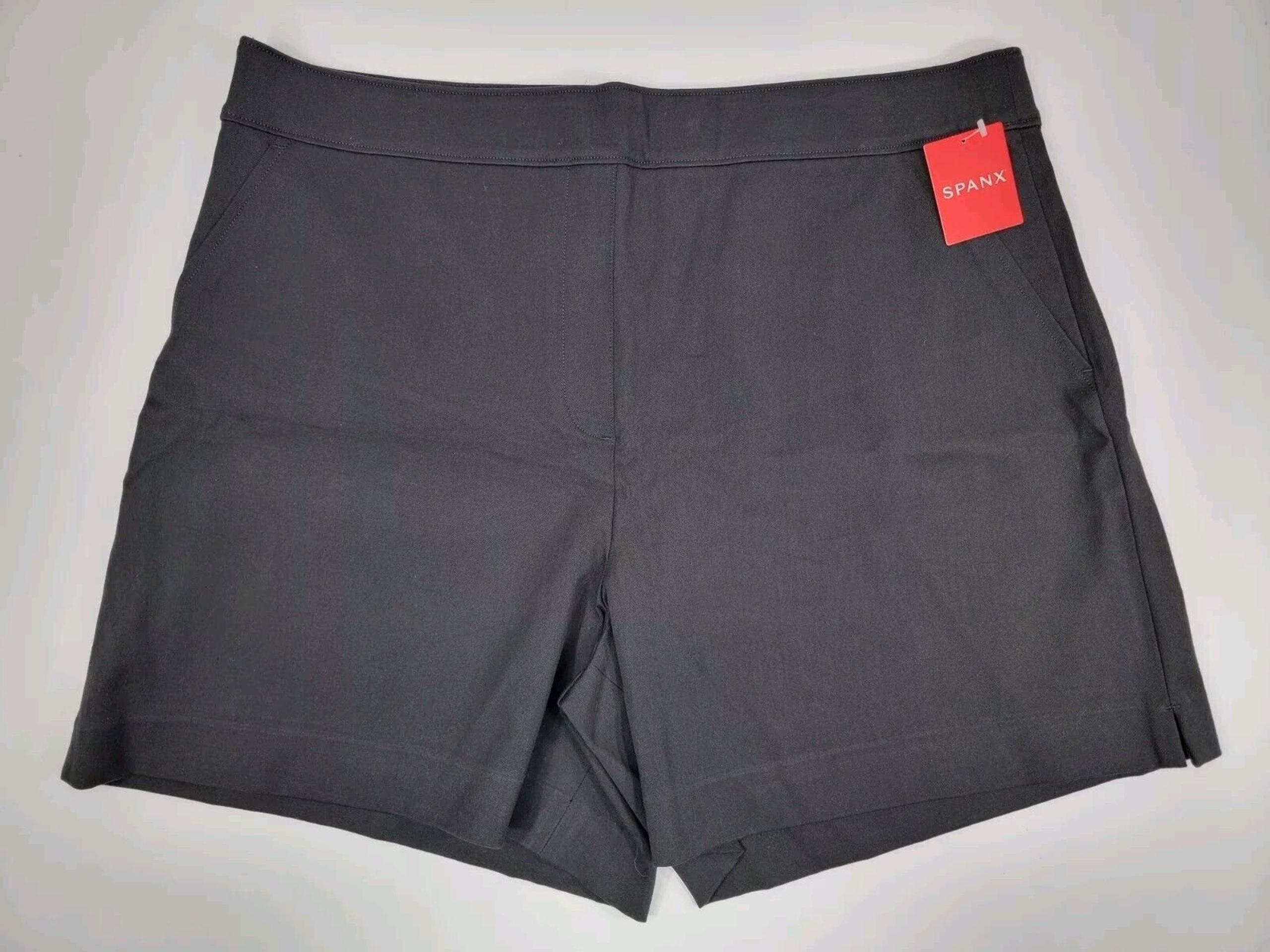 NEW SPANX Polished 6” Pull On Short Black Smoothing Fabric Womens XL 20370R NWT
