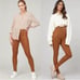 Spanx Faux Suede Rich Caramel Leggings Size XS