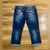 Miss Me Stretch Denim Celtic Cross Mid-Rise Easy Crop Capri Jeans~34~