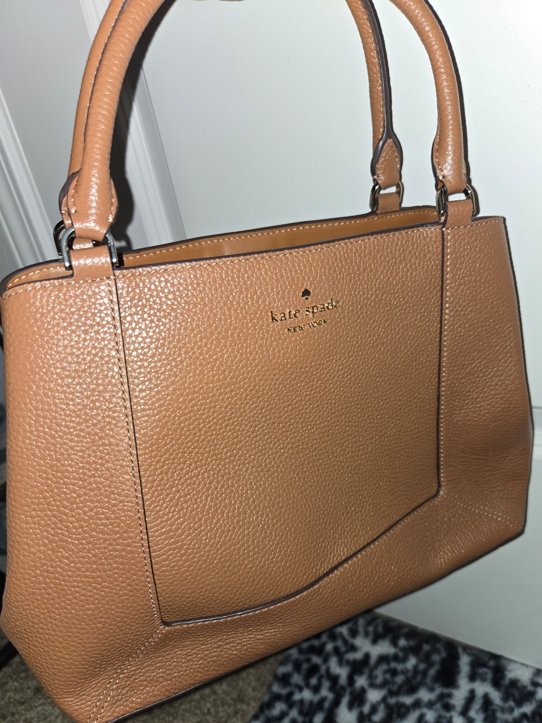 Kate Spade New York Handbag Leather Logo Compartment Tote NEW