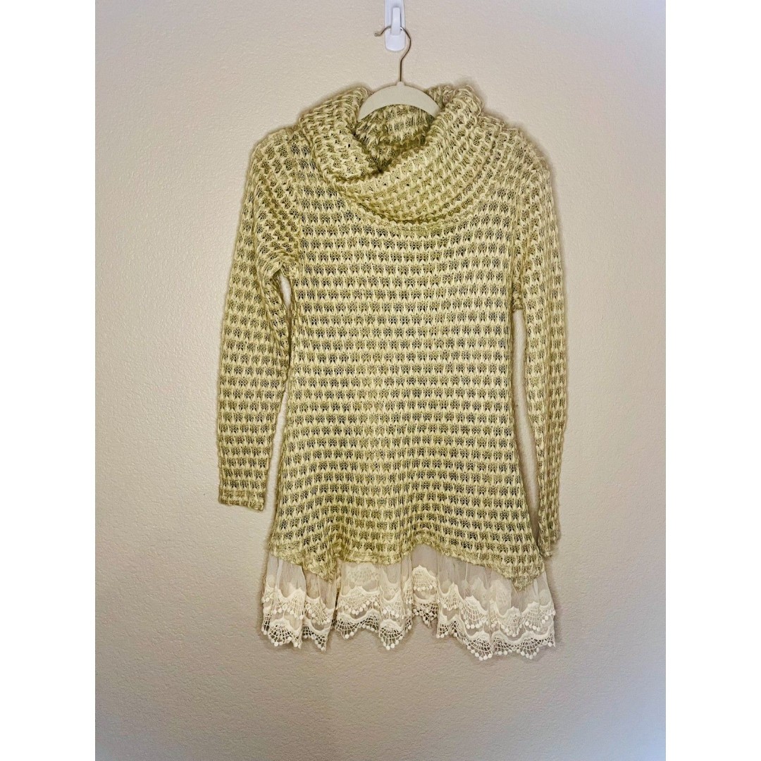 Ryu Anthropologie Boutique Lightweight Skirted Sweater Cowl Neck Medium