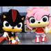 Exclusive Flocked edition Shadow and Amy Rose Funko POPS Set