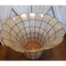 Vintage Capiz Shell Lamp Shade Scalloped Rim Goldtone Welded Metal