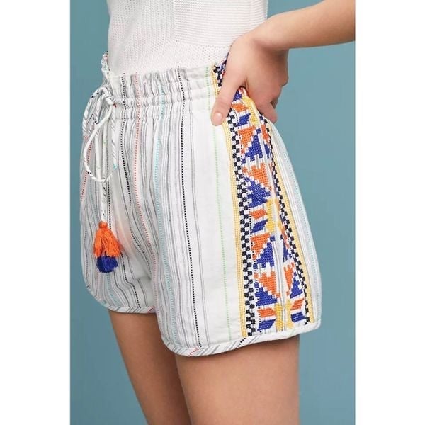 ANTHROPOLOGIE LAIA Caspian Striped Shorts - size XS