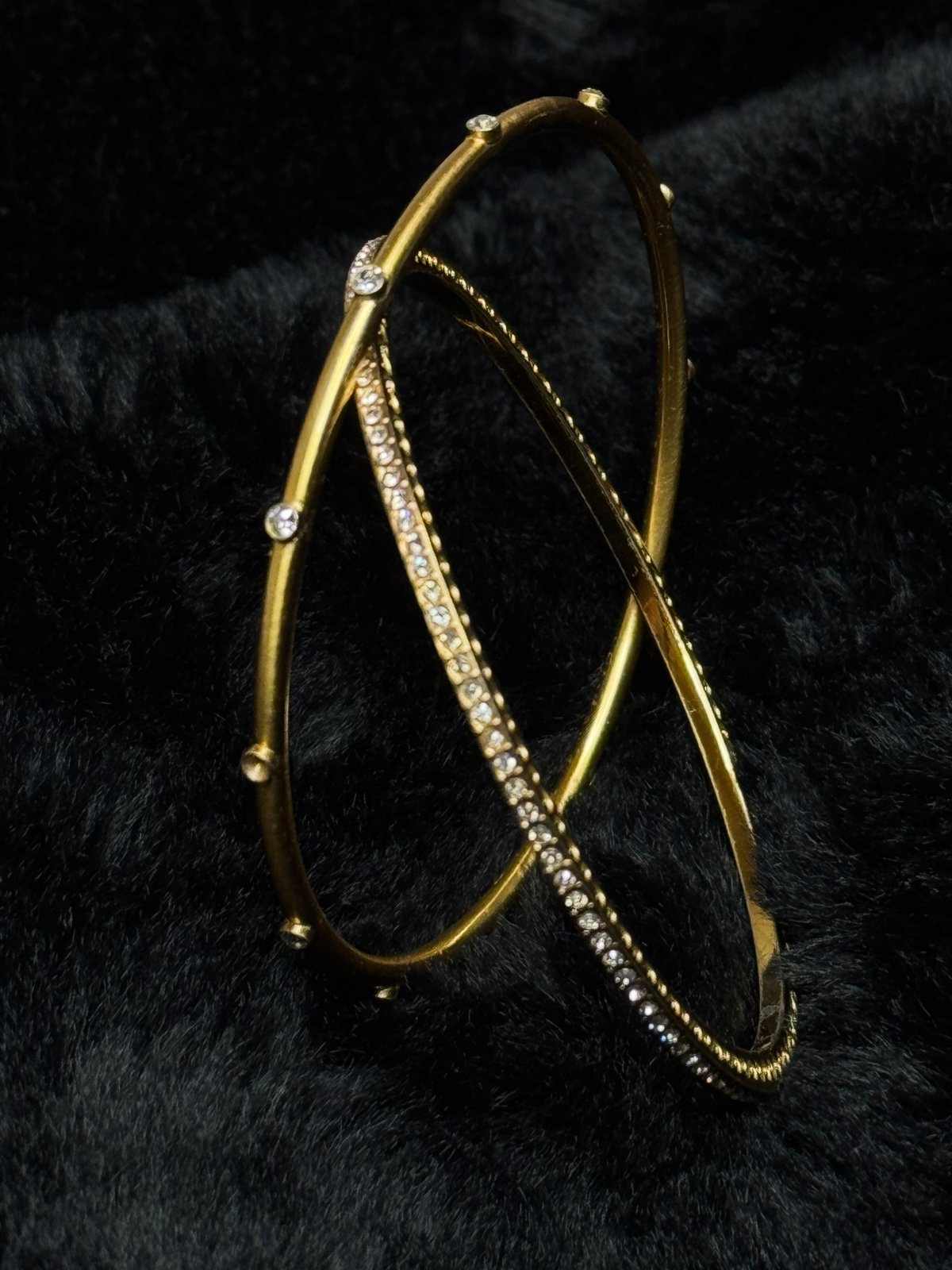 Brighton Gold-Tone Crystal Bangles (Set of 2) – Elegant Stacking Bracelets