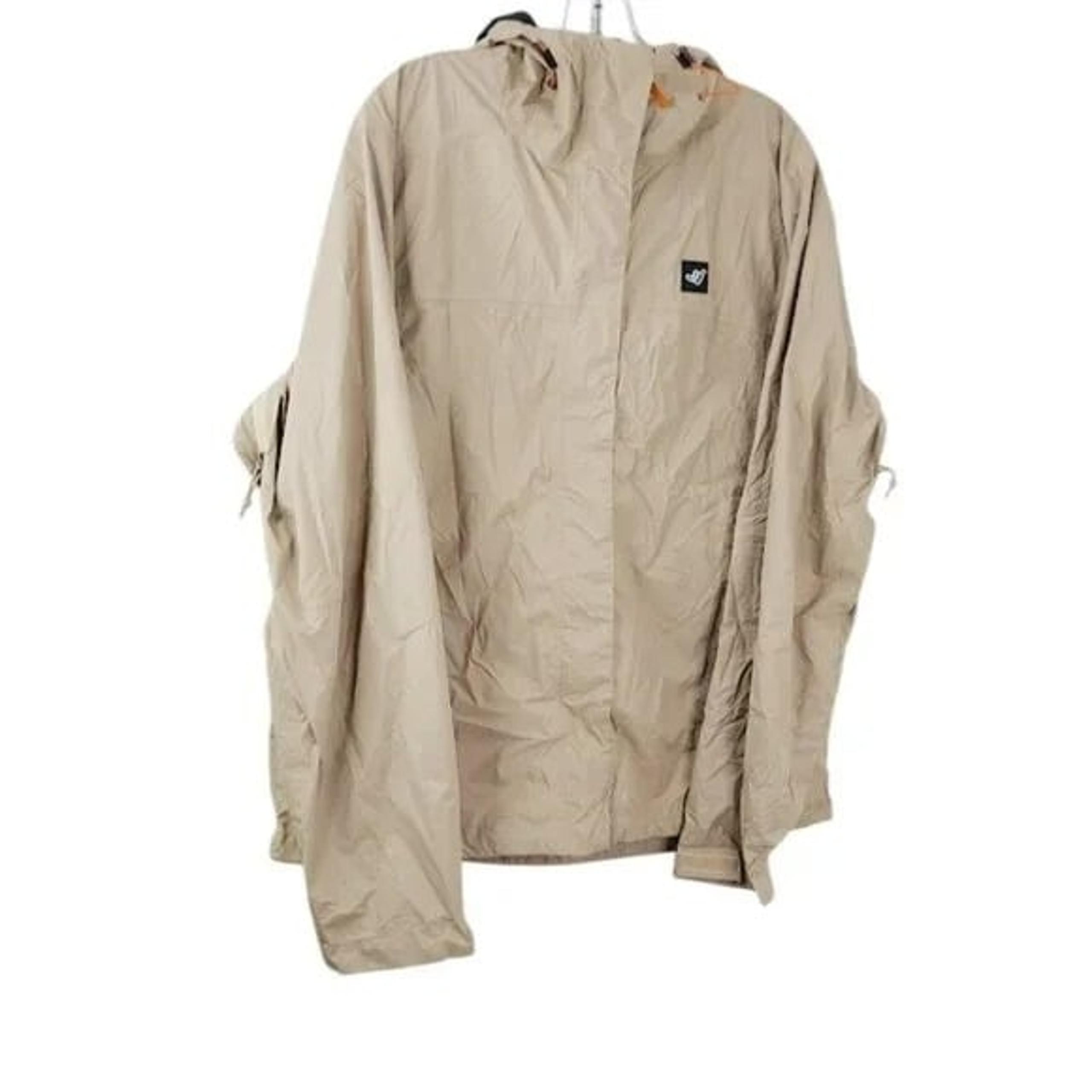 Dutch Bros Women's Tan Hooded Softshell Zip Windbreaker Jacket Size L