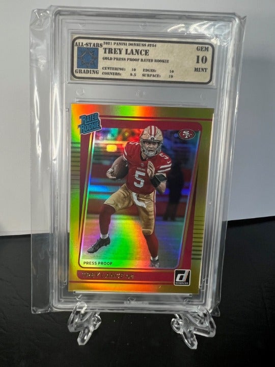 2021 DONRUSS TREY LANCE 1ST GRADED 10 RATED ROOKIE PRESS PROOF PREMIUM #254 RC