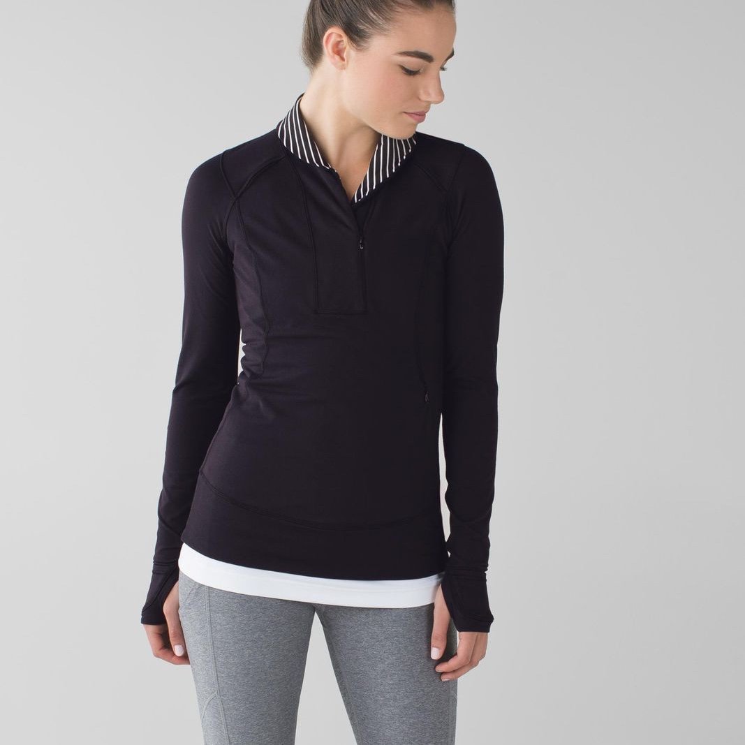 Lululemon Think Fast Pullover Black / White