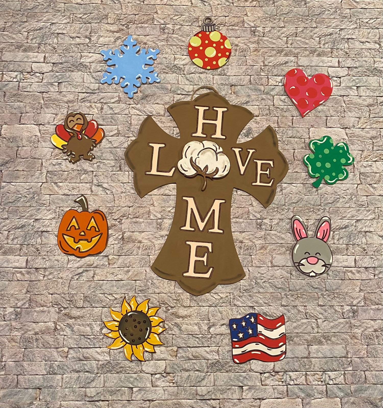 Cross Seasonal Set Door Hanger