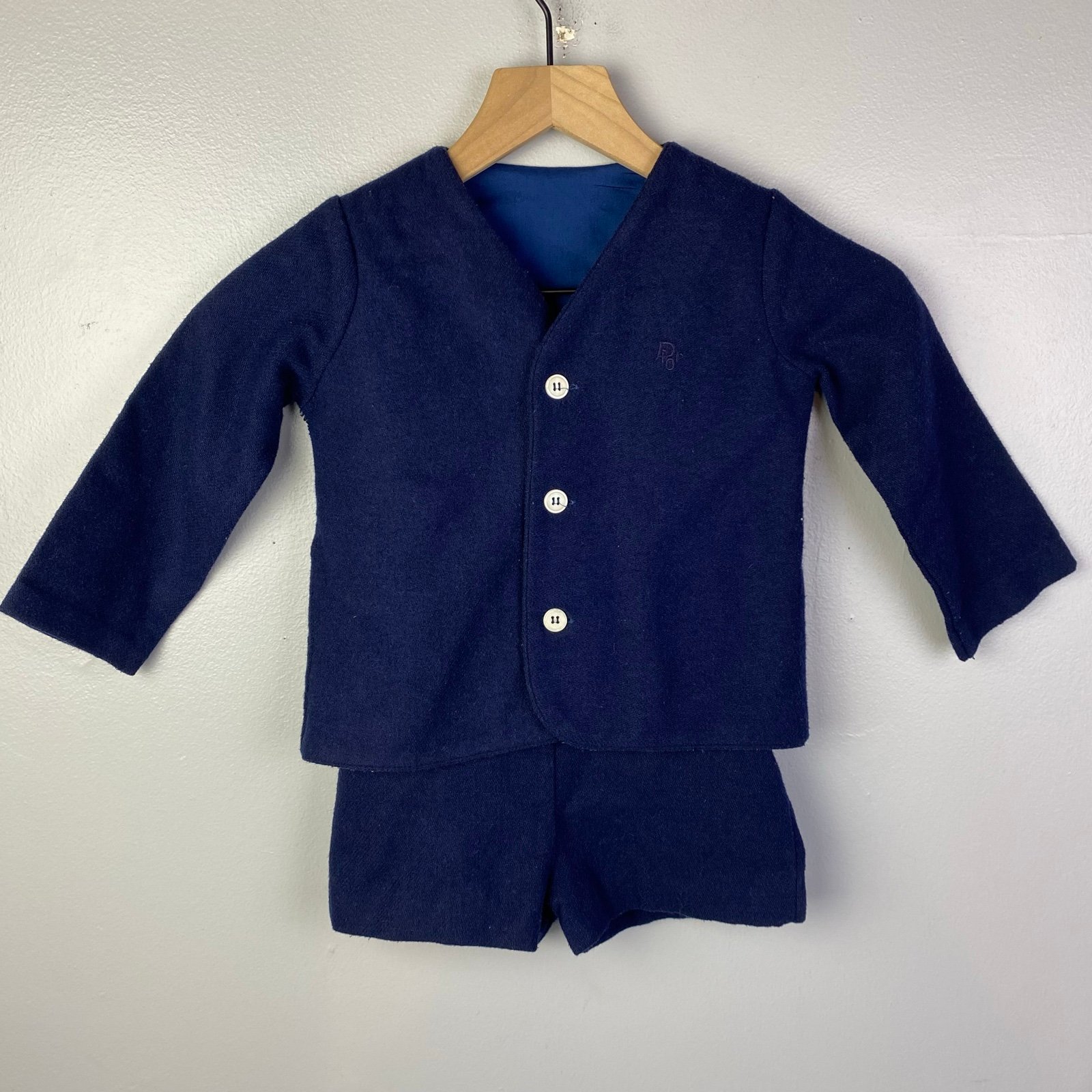 Vintage Dior “Christian Dior” Acrylic Wool Navy Blue 2 piece set