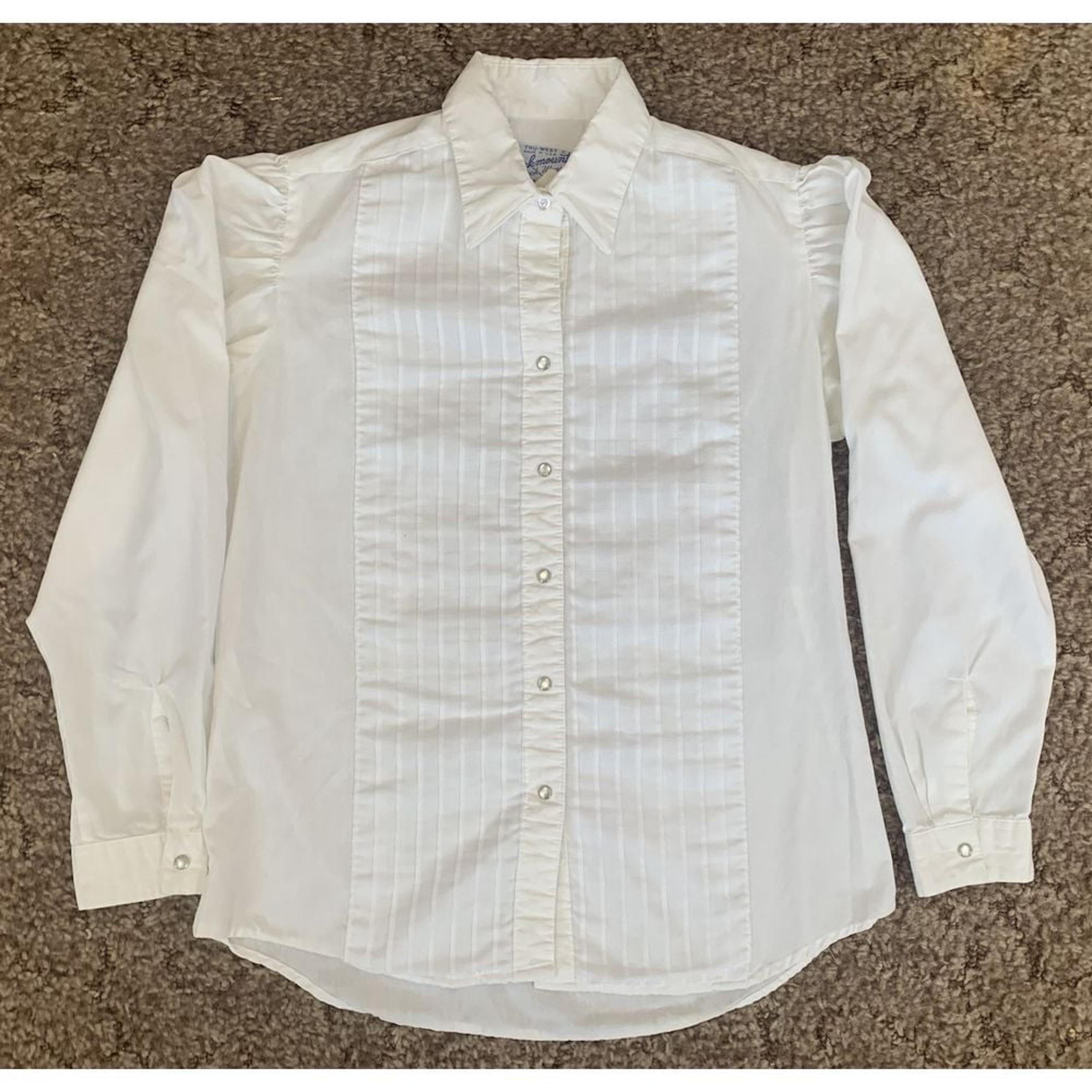Rockmount Ranch Wear Shirt Women 36 White Button Up Rodeo Cowboy Vintage USA