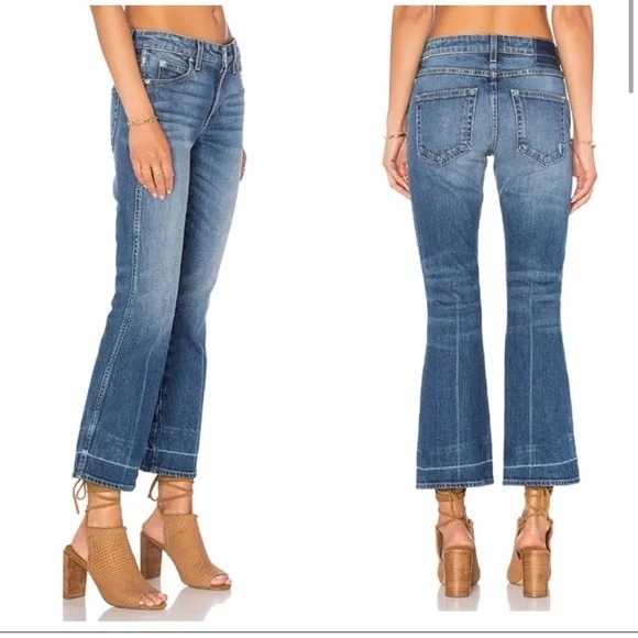 AMO • Women’s Jane Cropped Flare Jeans in Recess Cotton Blend Size 29
