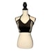 Y2K Jessi USA Brown Velour Blokette Mini Halter Top Size Small