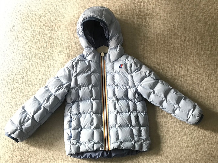 K-WAY kids down jacket reversible, double color, size 6Y, Unisex