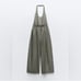 Zara Full Length GABARDINE Jumpsuit Dark Khaki Size M.