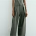 Zara Full Length GABARDINE Jumpsuit Dark Khaki Size M.