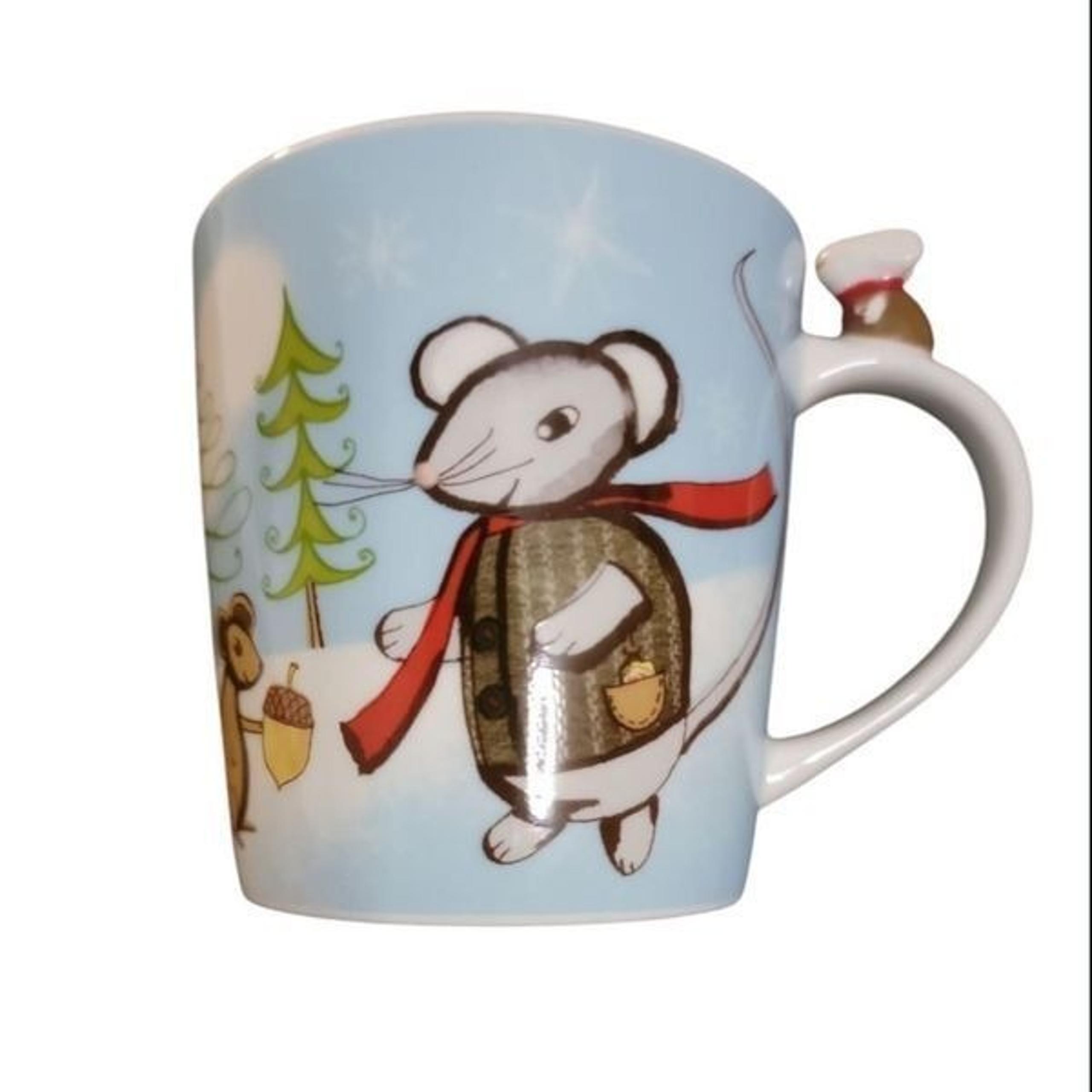 Starbucks 2010 Charming Mouse Squirrel Winter Holiday Bone China Mug