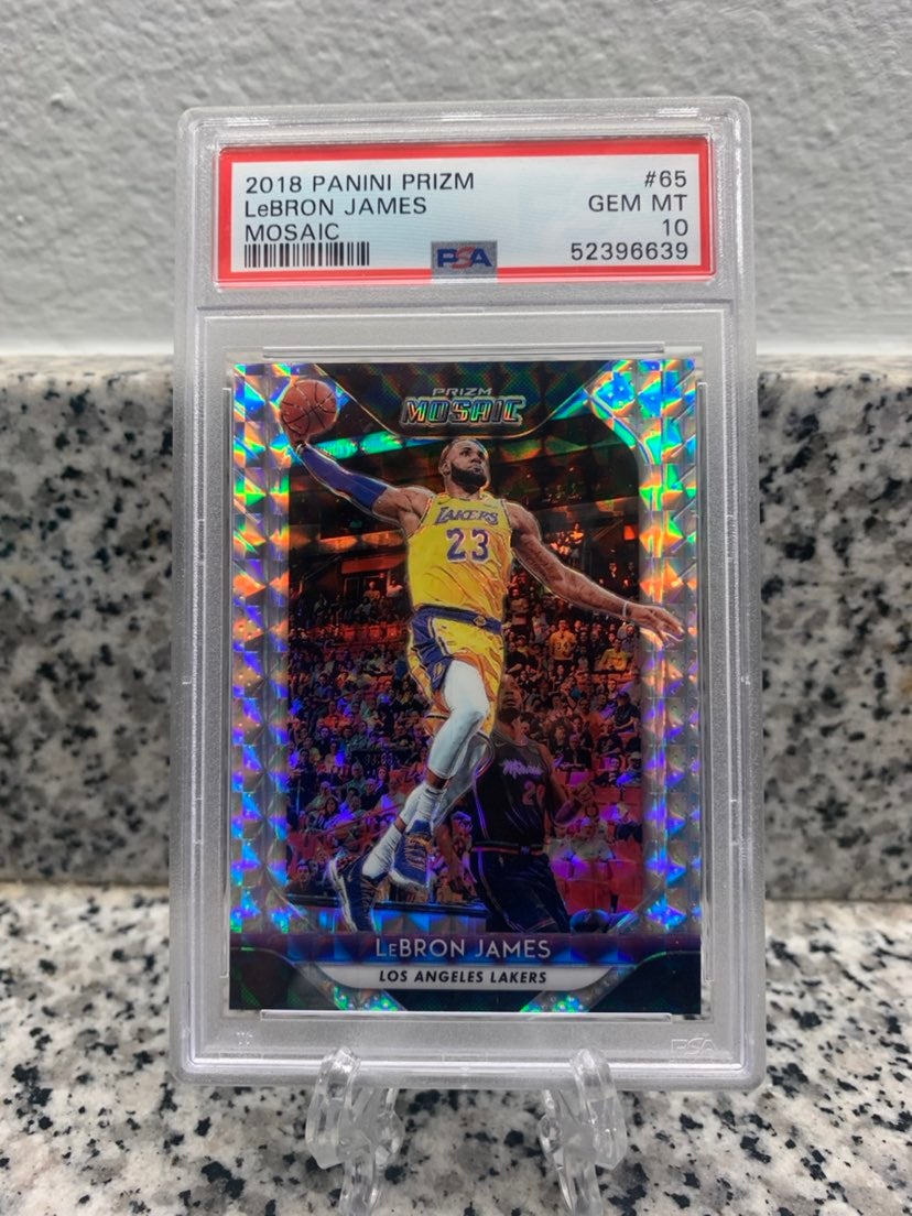 LEBRON JAMES PSA 10 2018-19 Mosaic PRIZM #65
