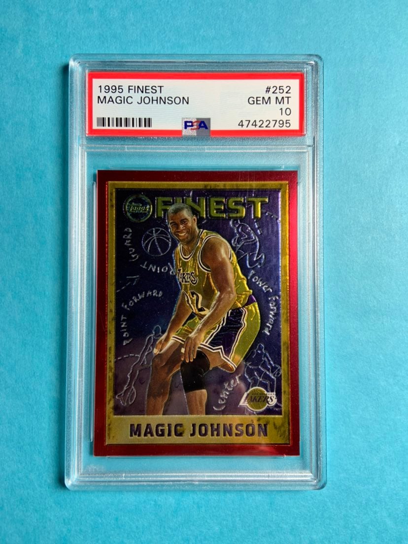 1995 TOPPS FINEST #252 MAGIC JOHNSON PSA 10 POP 26 Los Angeles Lakers HOF