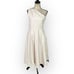 Kate Spade One Shoulder Midi Dress Women's 8 Cream Twill A-Line Zip Closure RTR