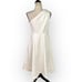 Kate Spade One Shoulder Midi Dress Women's 8 Cream Twill A-Line Zip Closure RTR