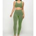 Green black active leggings set