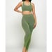 Green black active leggings set