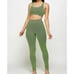 Green black active leggings set