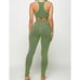 Green black active leggings set