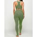 Green black active leggings set