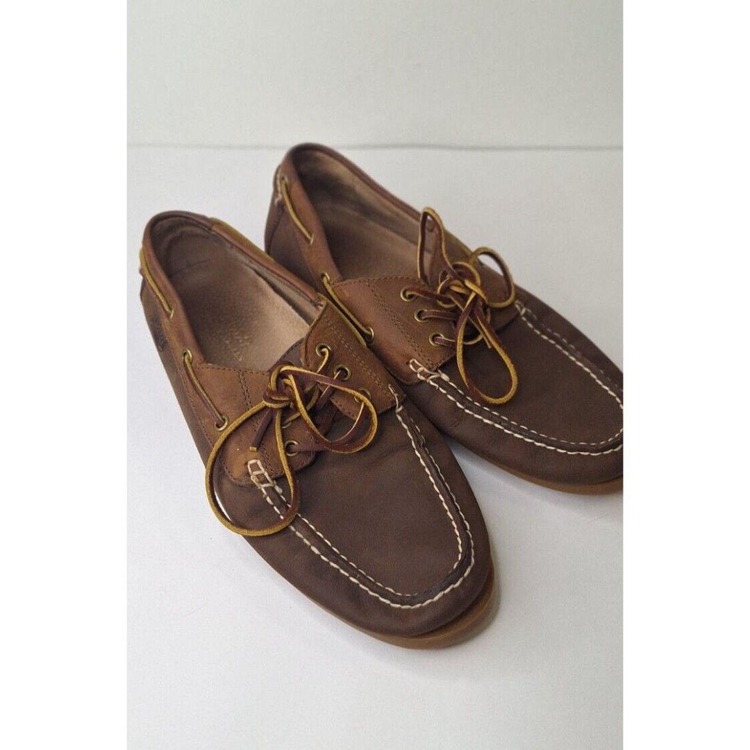 Polo Ralph Lauren Bienne II Men's Tan & Brown Leather Boat Deck Shoes Size 11D