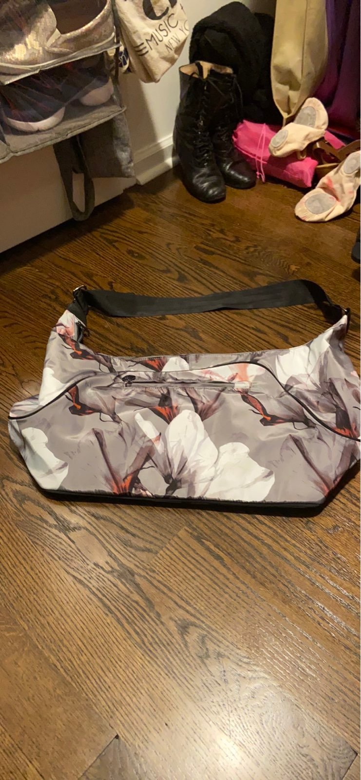 Fabletics Floral Grey Gym Bag