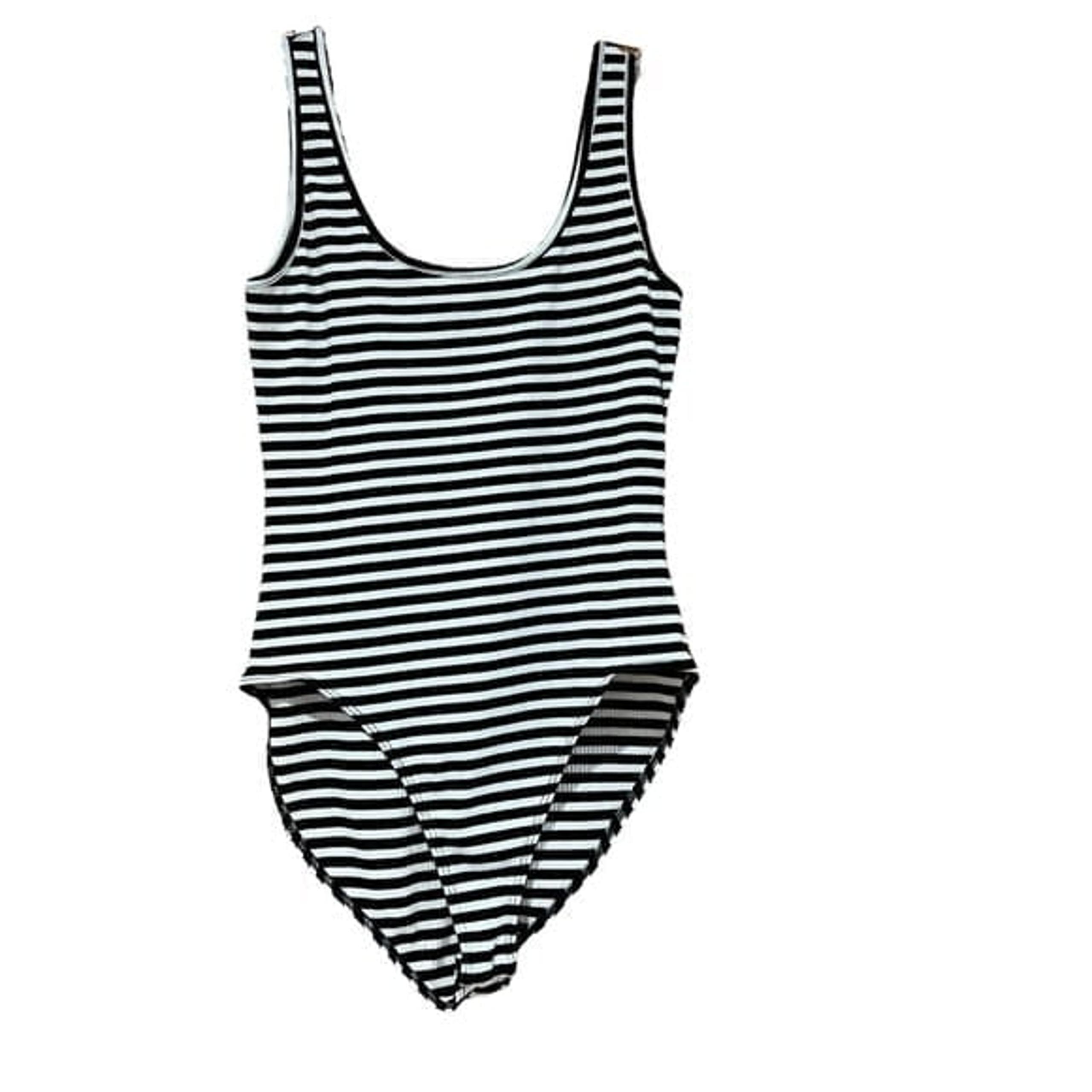 Black and White Striped Ribbed Sleeveless Bodysuit Women’s Size XL - Ransom