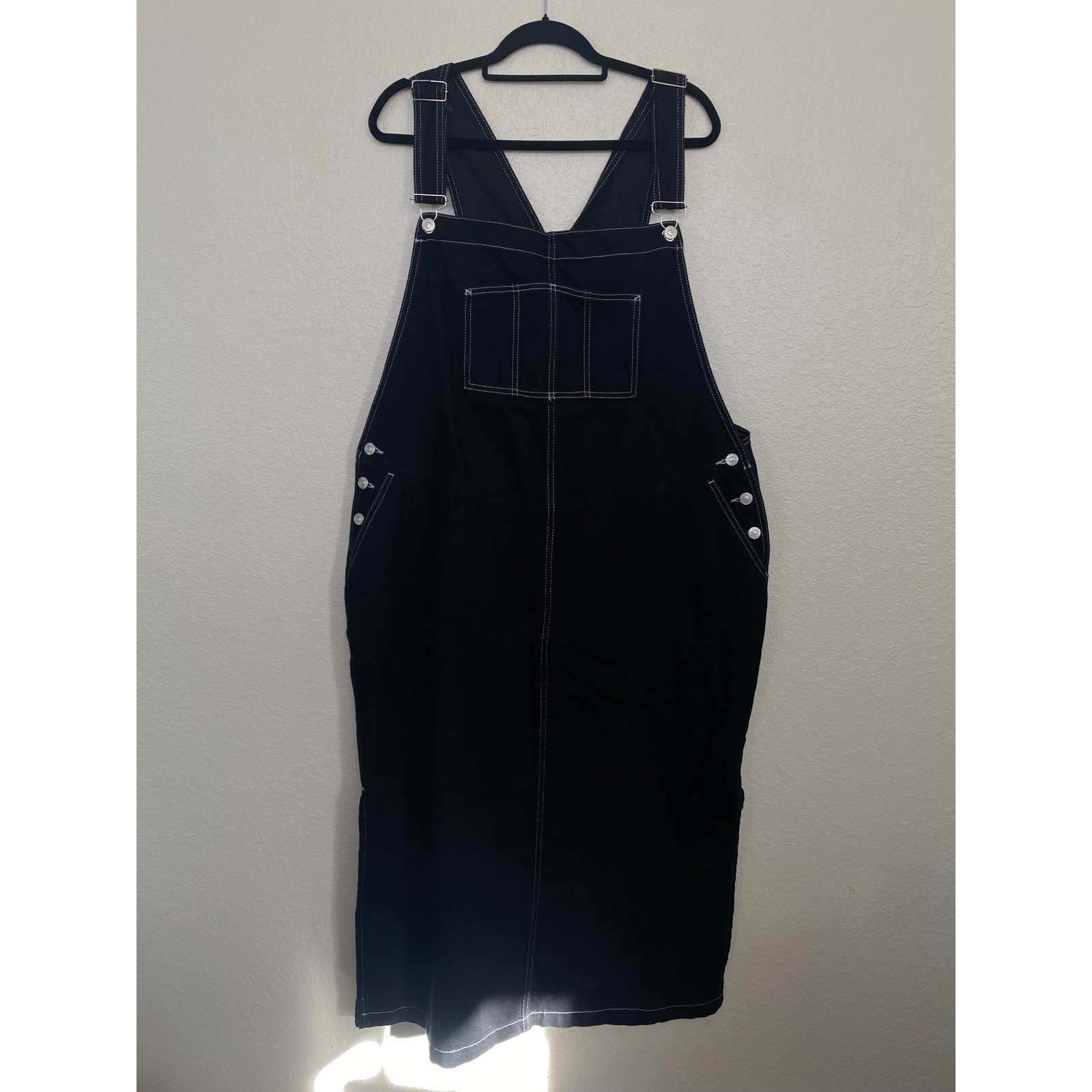 ASOS DESIGN Maternity Overall Dress in Black Denim Size 18