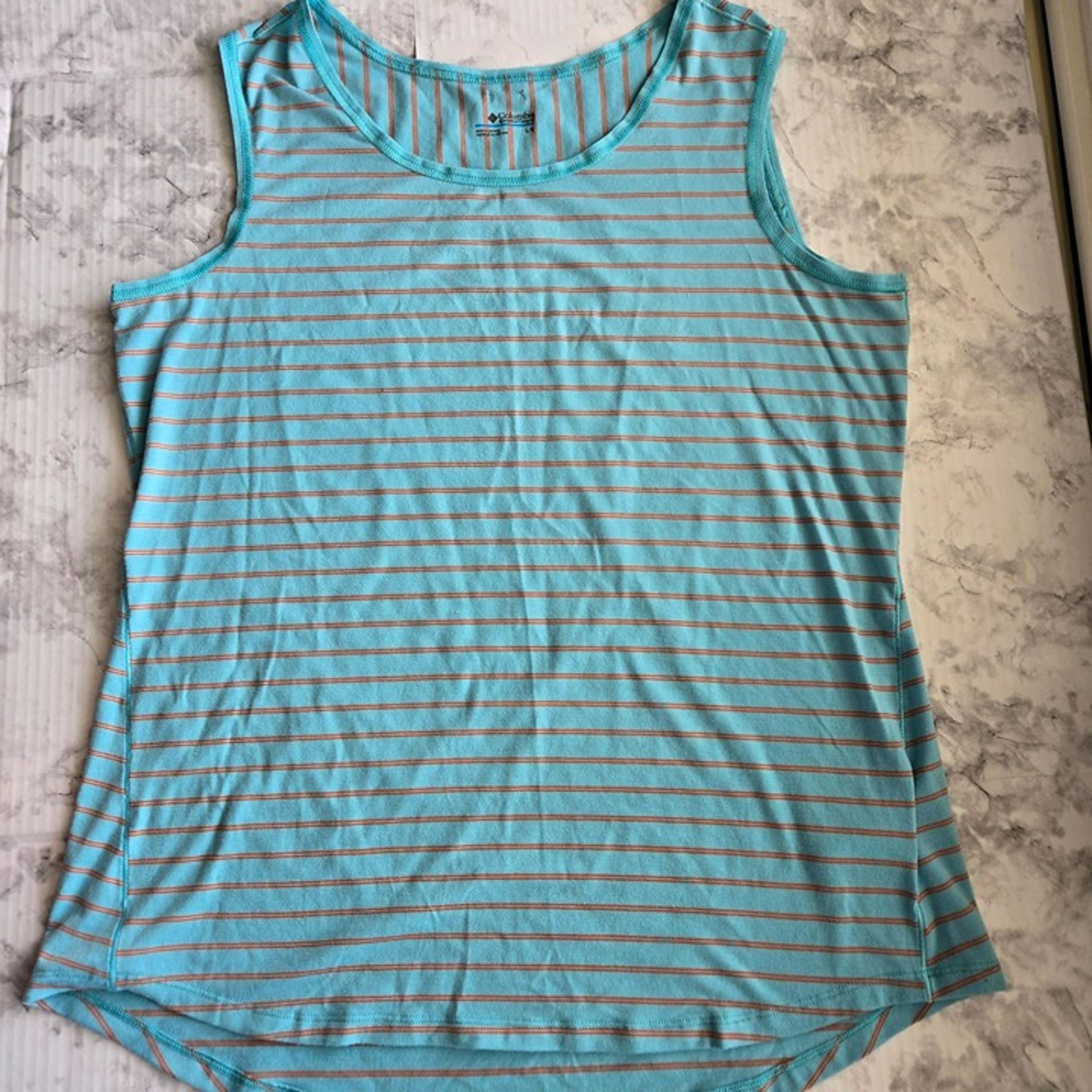 Columbia Women's Tank Top Striped Teal/Orange Size L