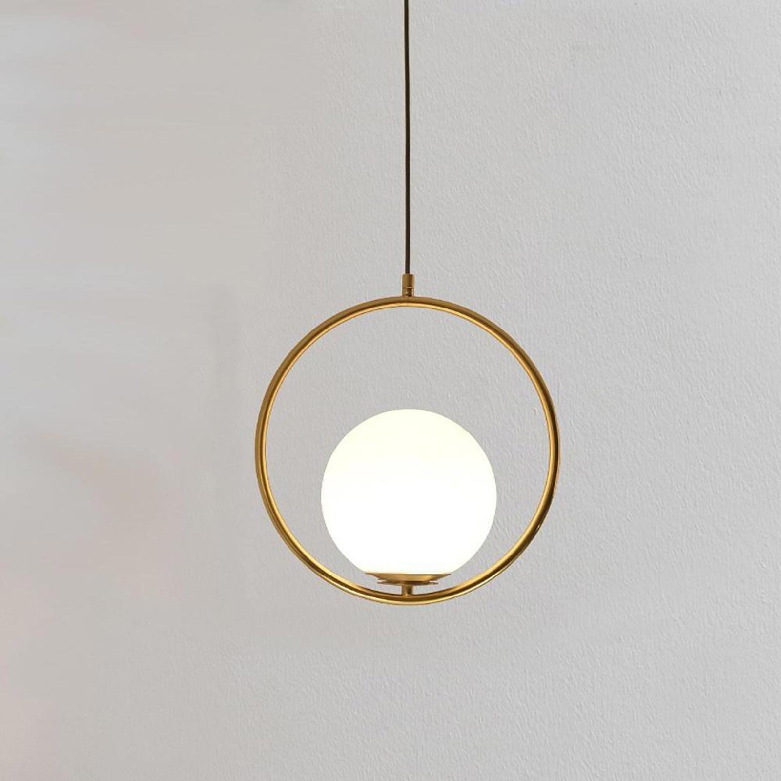 Gold Ring Circle Globe Wall Light  Modern Minimalist Round Fixture