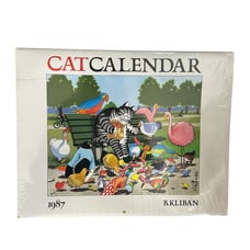 B. Kliban Cat vintage 80's 1987 art Wall Calendar new still sealed b.kliban