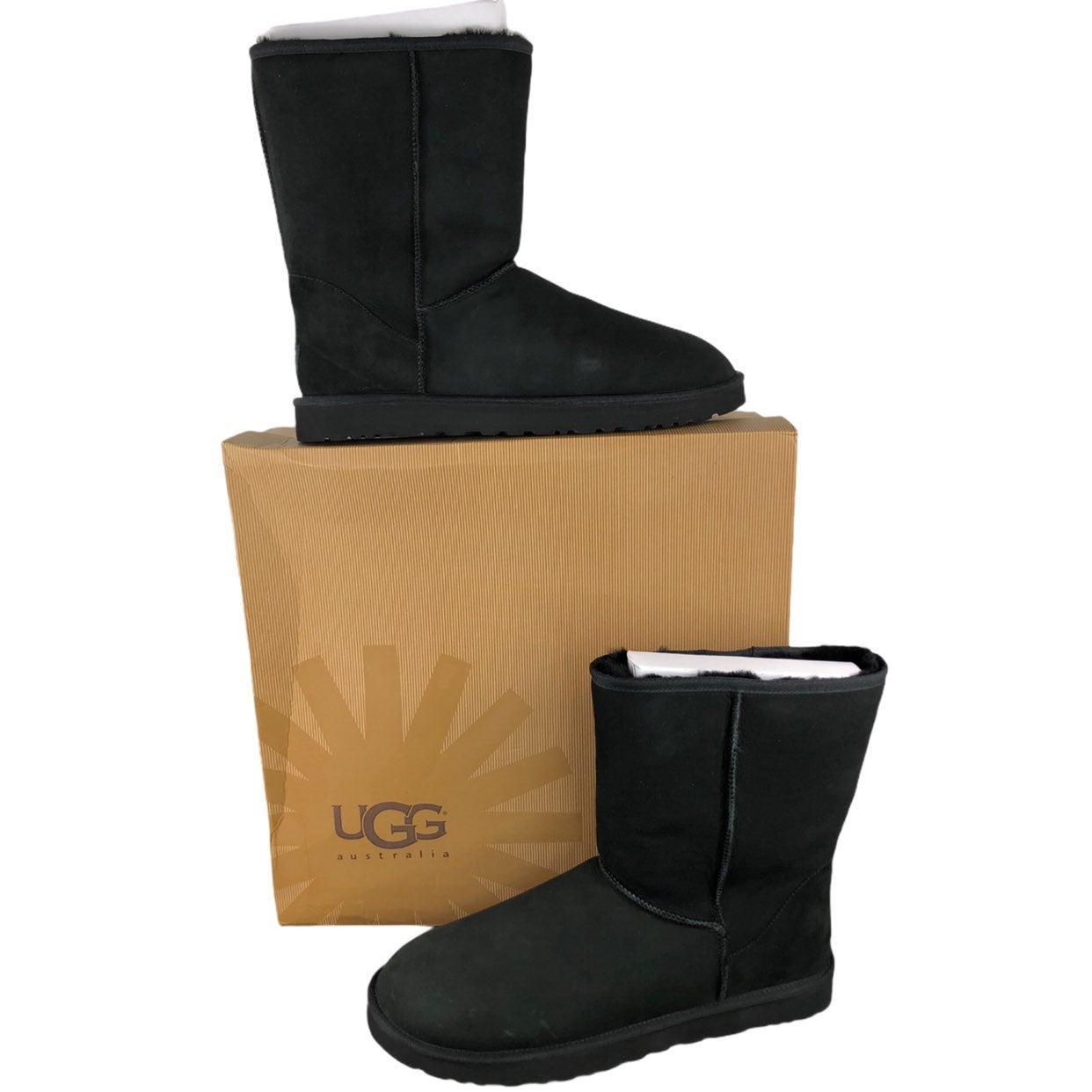 NEW UGG Classic Short Black Sheepskin Winter Boots Men's Size 17