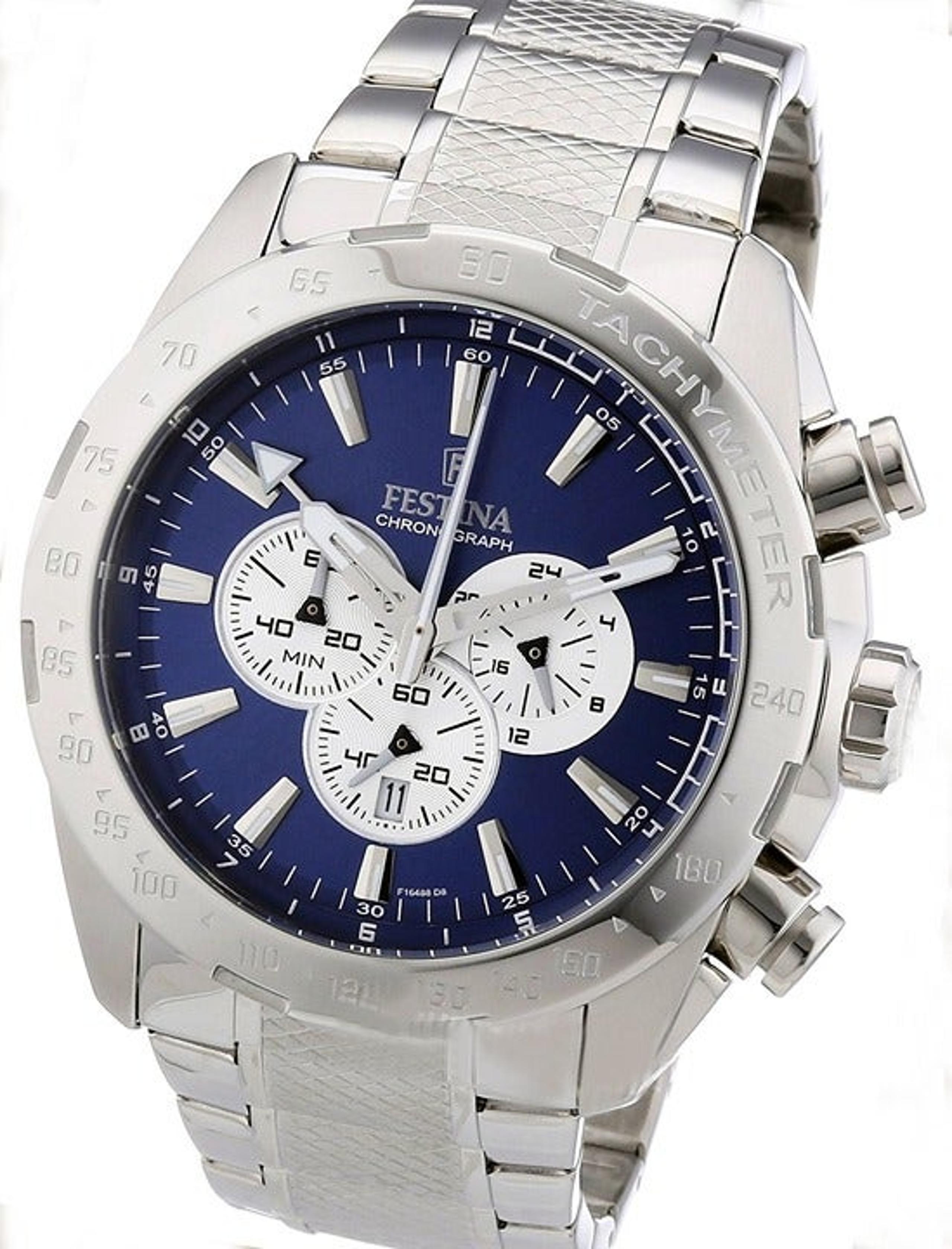 Festina Men's Silver Blue Watch